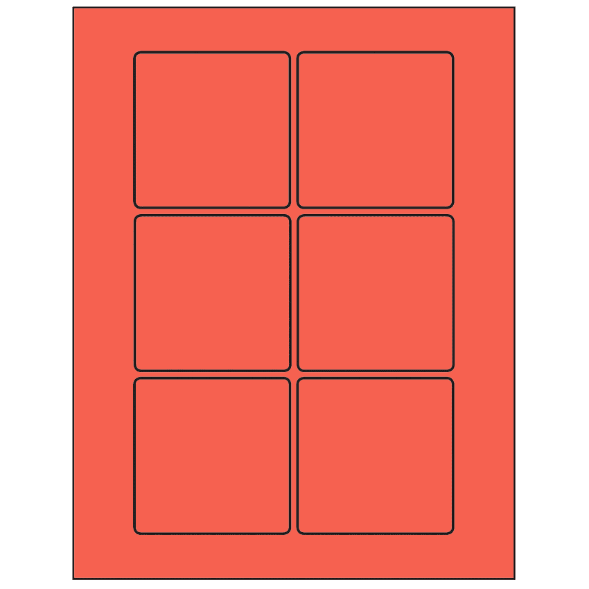 3" x 3" Red Square Sheet Labels