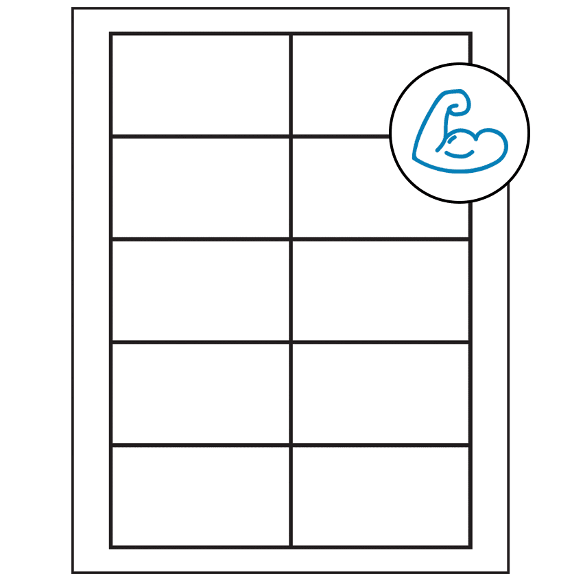 3.5" x 2" White Rectangular Sheet Labels - Ultra Aggressive Adhesive