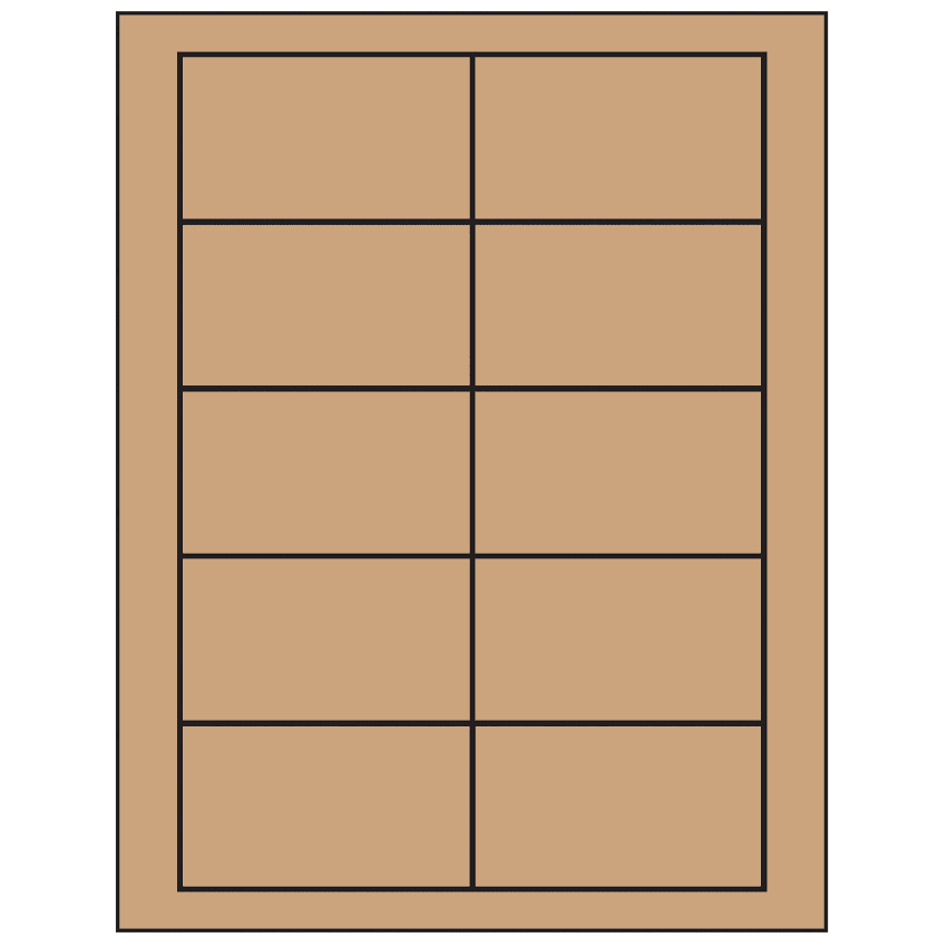 3.5" x 2" Brown Kraft Rectangular Sheet Labels