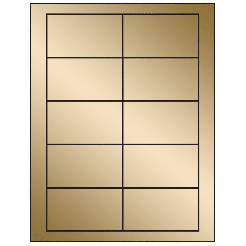 3.5" x 2" Gold Foil Rectangular Sheet Labels
