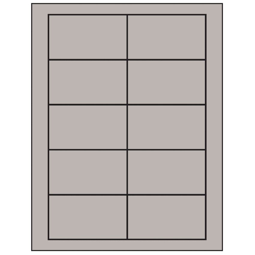 3.5" x 2" Gray Rectangular Sheet Labels