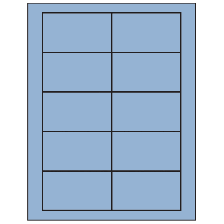 3.5" x 2" Pastel Blue Rectangular Sheet Labels