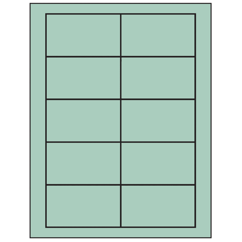 3.5" x 2" Pastel Green Rectangular Sheet Labels