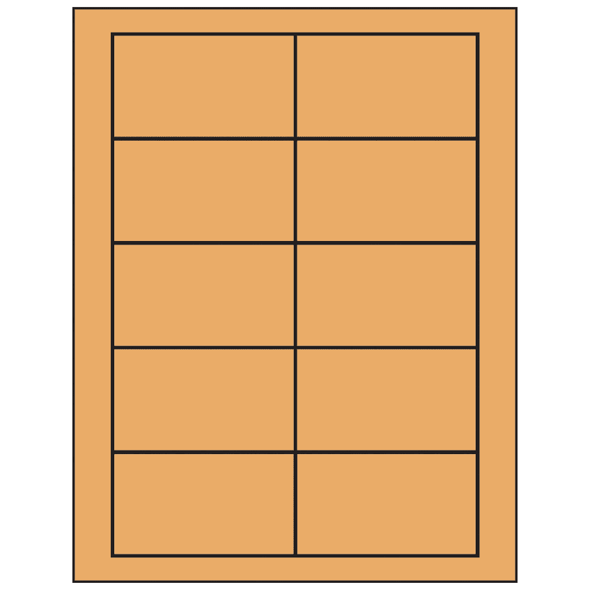 3.5" x 2" Pastel Orange Rectangular Sheet Labels