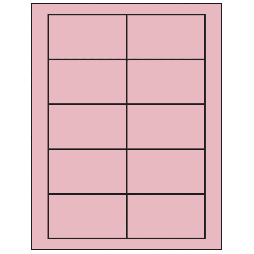 3.5" x 2" Pastel Pink Rectangular Sheet Labels