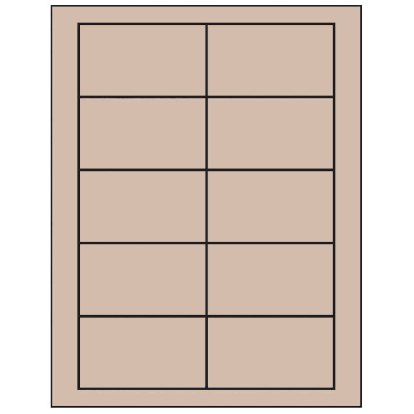 3.5" x 2" Pastel Tan Rectangular Sheet Labels