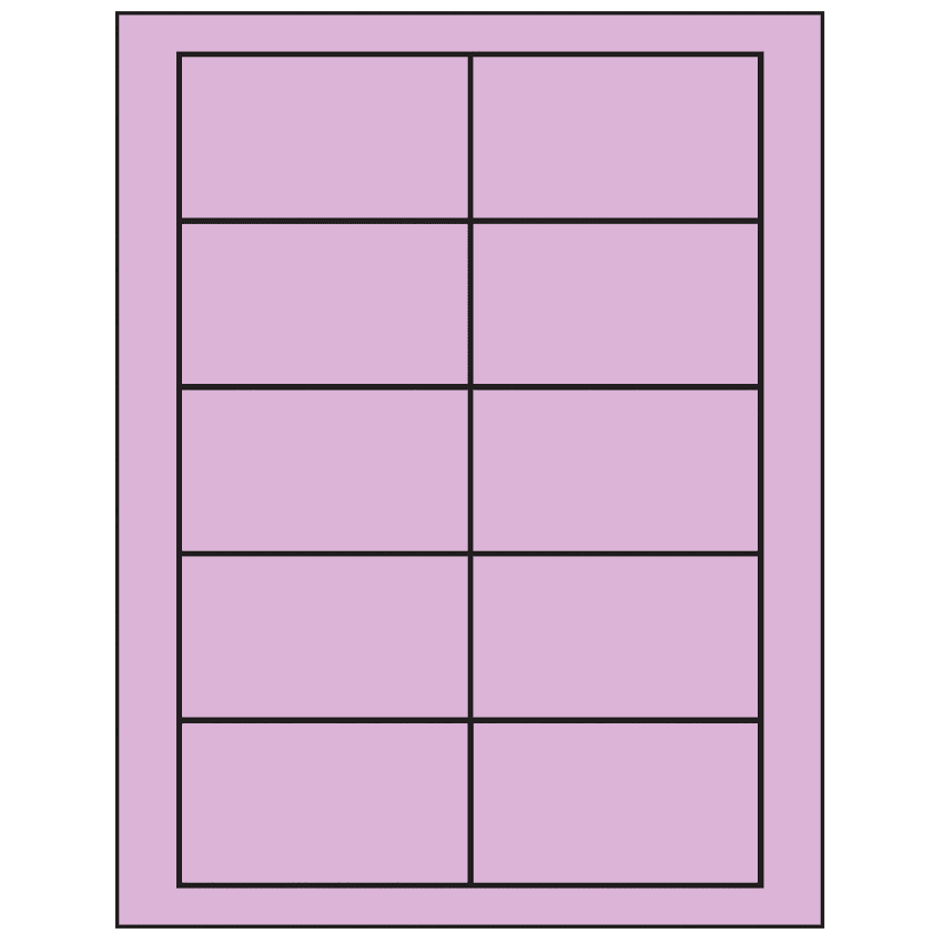 3.5" x 2" Pastel Purple Rectangular Sheet Labels