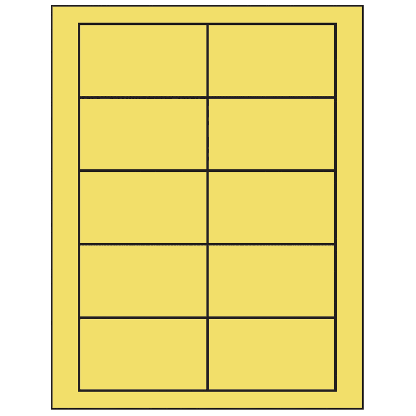 3.5" x 2" Pastel Yellow Rectangular Sheet Labels