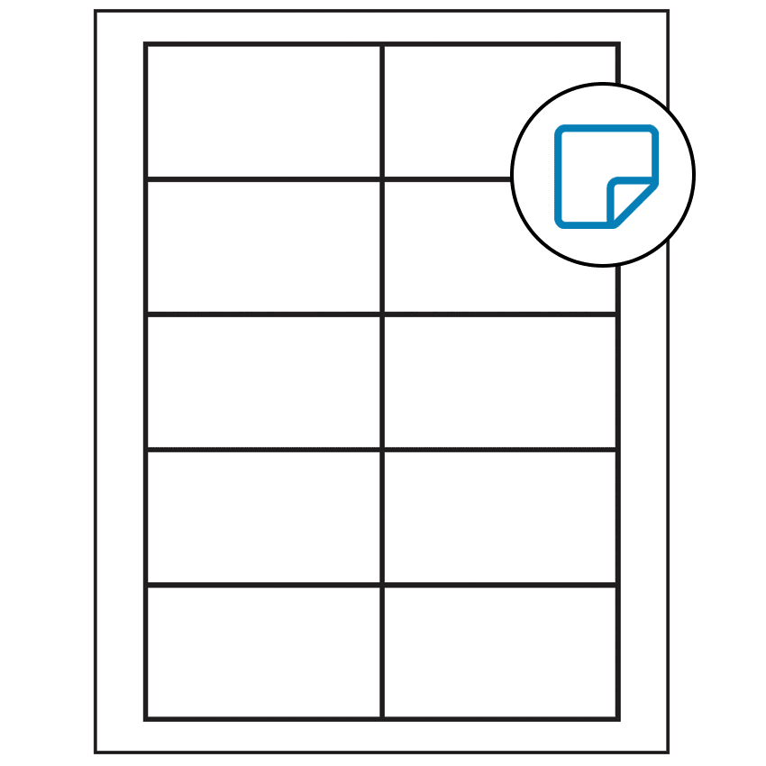 3.5" x 2" White Rectangular Sheet Labels - Removable Adhesive
