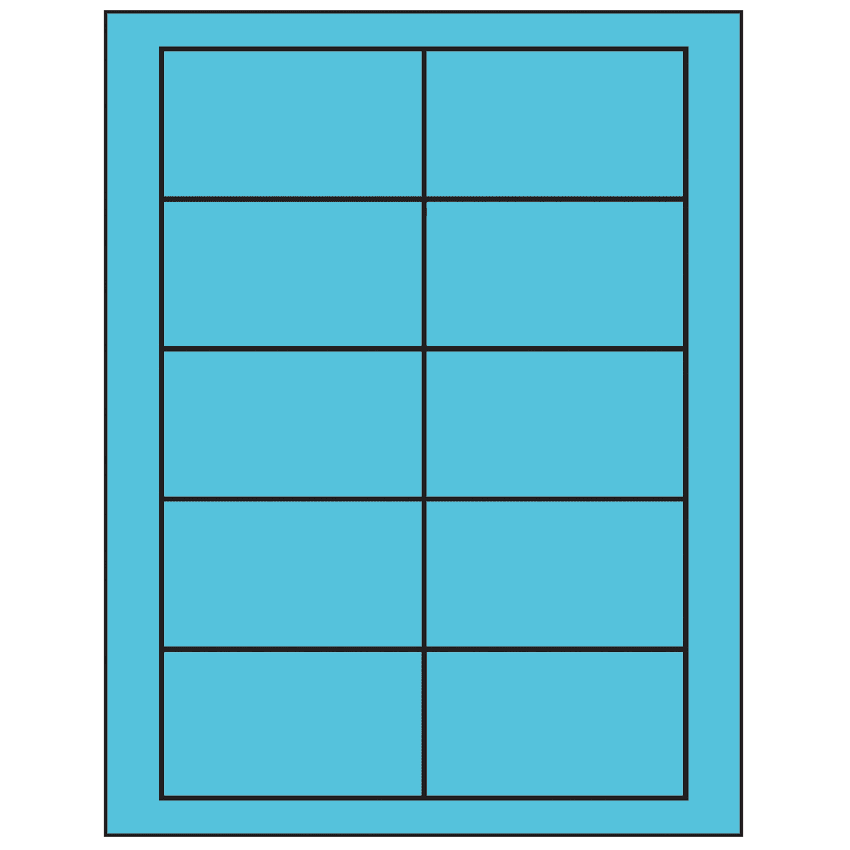 3.5" x 2" Turquoise Rectangular Sheet Labels