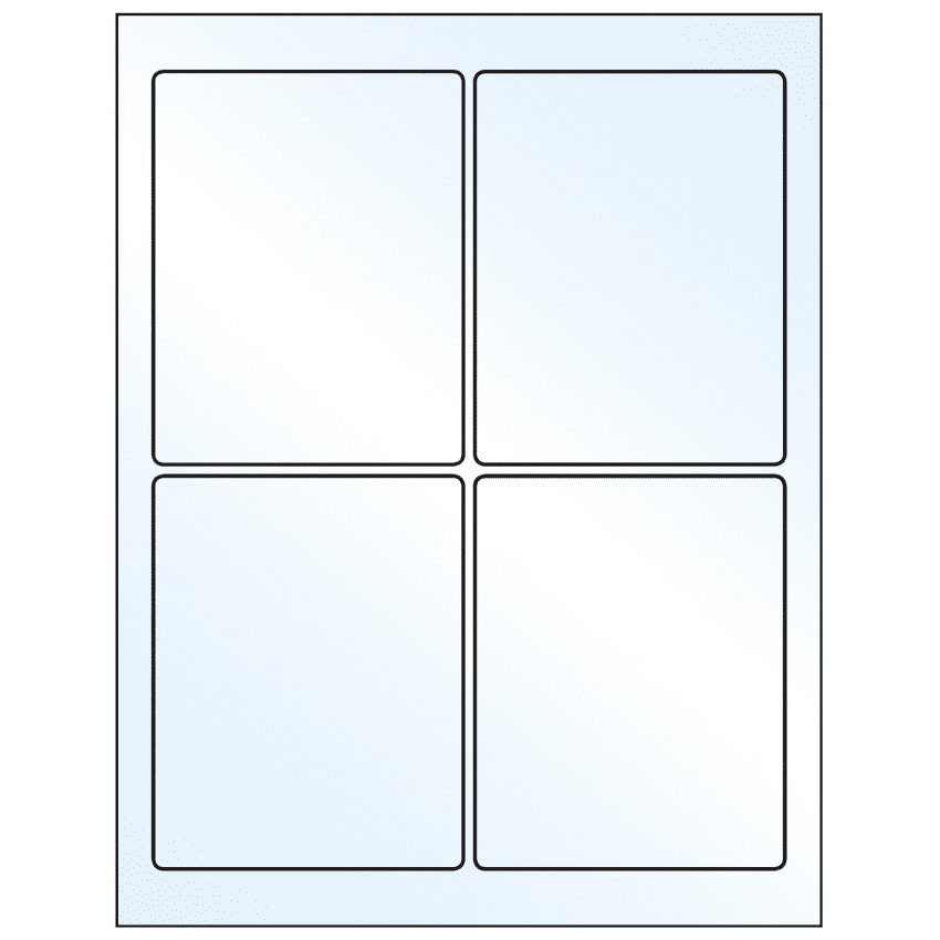 3.75" x 4.75" Crystal Clear Rectangular Sheet Labels