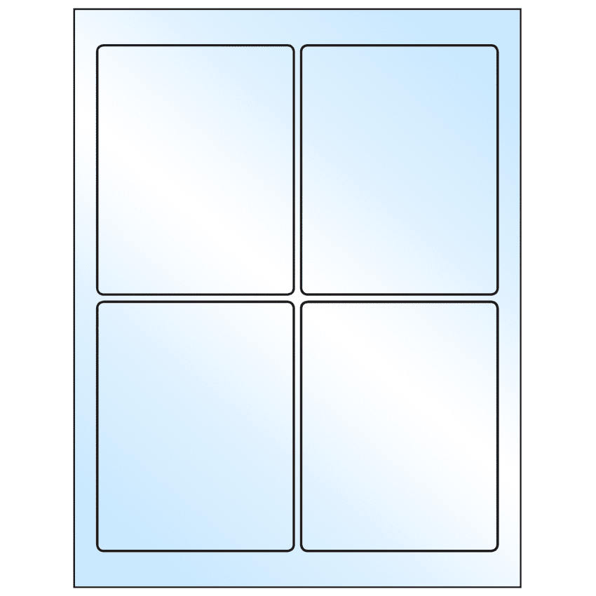 3.75" x 4.75" White Premium High Gloss Rectangular Sheet Labels