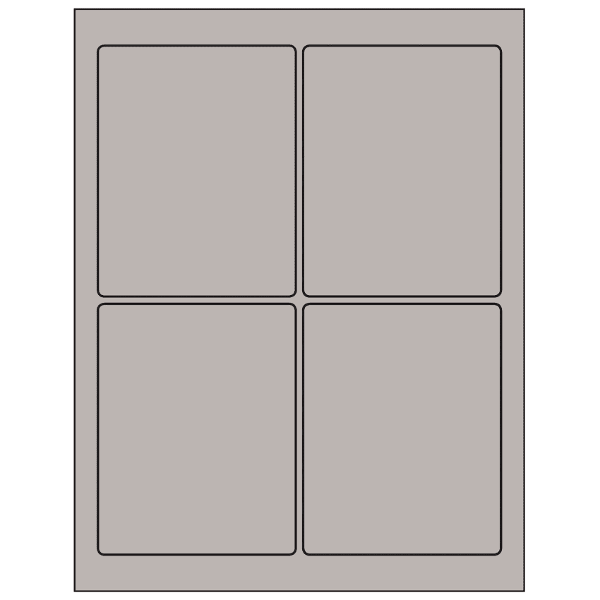 3.75" x 4.75" Gray Rectangular Sheet Labels