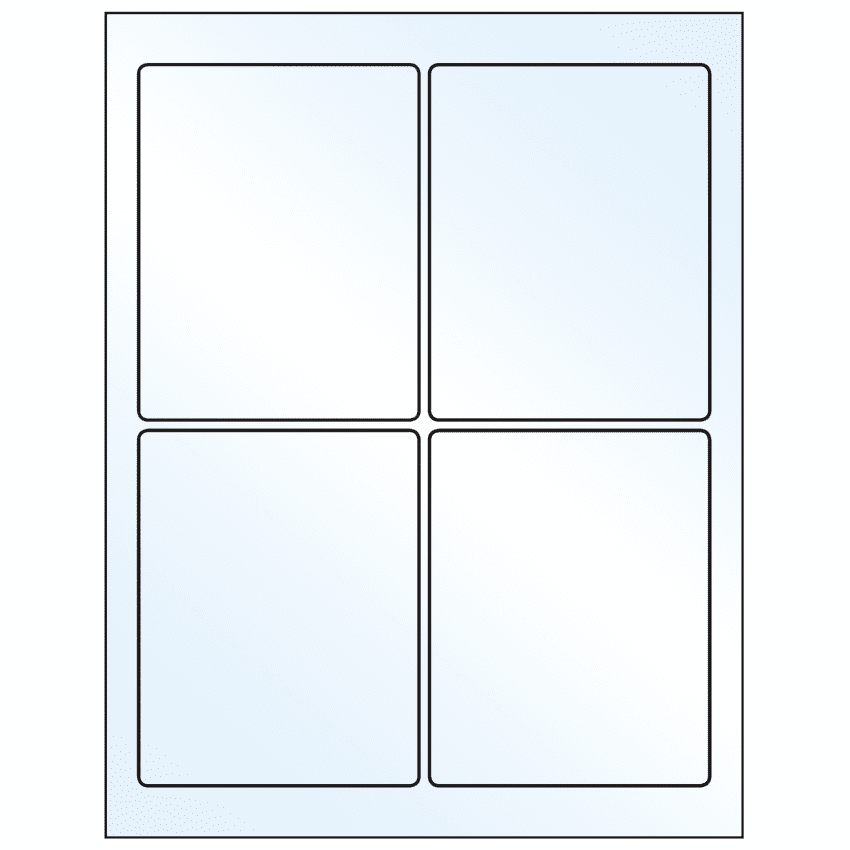 3.75" x 4.75" White Mid Gloss Rectangular Sheet Labels