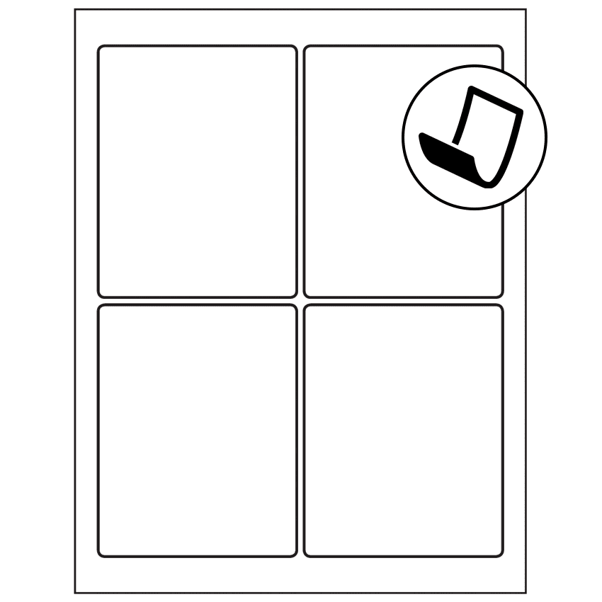 3.75" x 4.75" Blockout Rectangular Sheet Labels