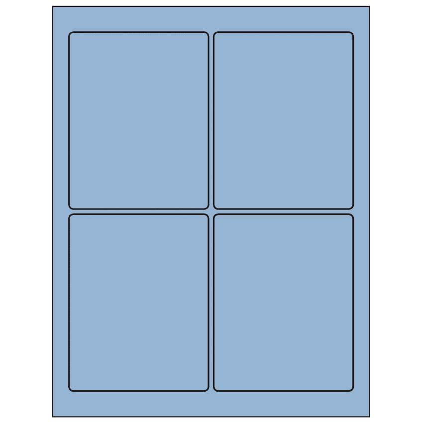 3.75" x 4.75" Pastel Blue Rectangular Sheet Labels