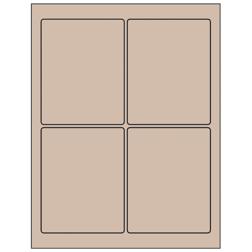 3.75" x 4.75" Pastel Tan Rectangular Sheet Labels