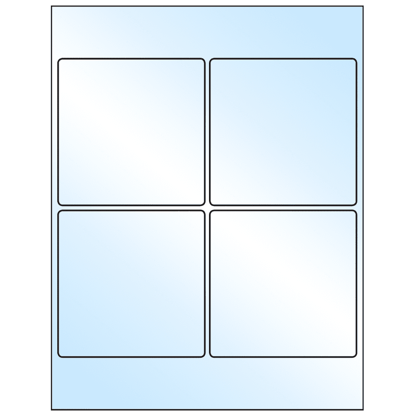 4" x 4" White Premium High Gloss Square Sheet Labels