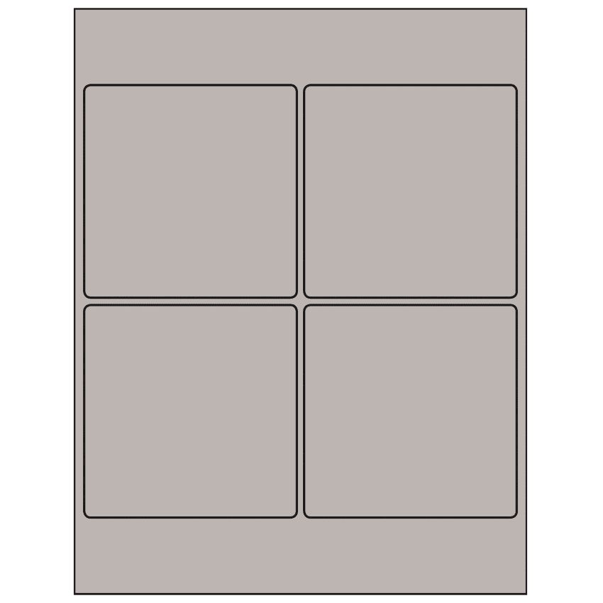 4" x 4" Gray Square Sheet Labels