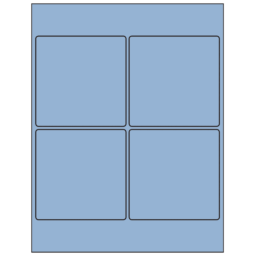 4" x 4" Pastel Blue Square Sheet Labels