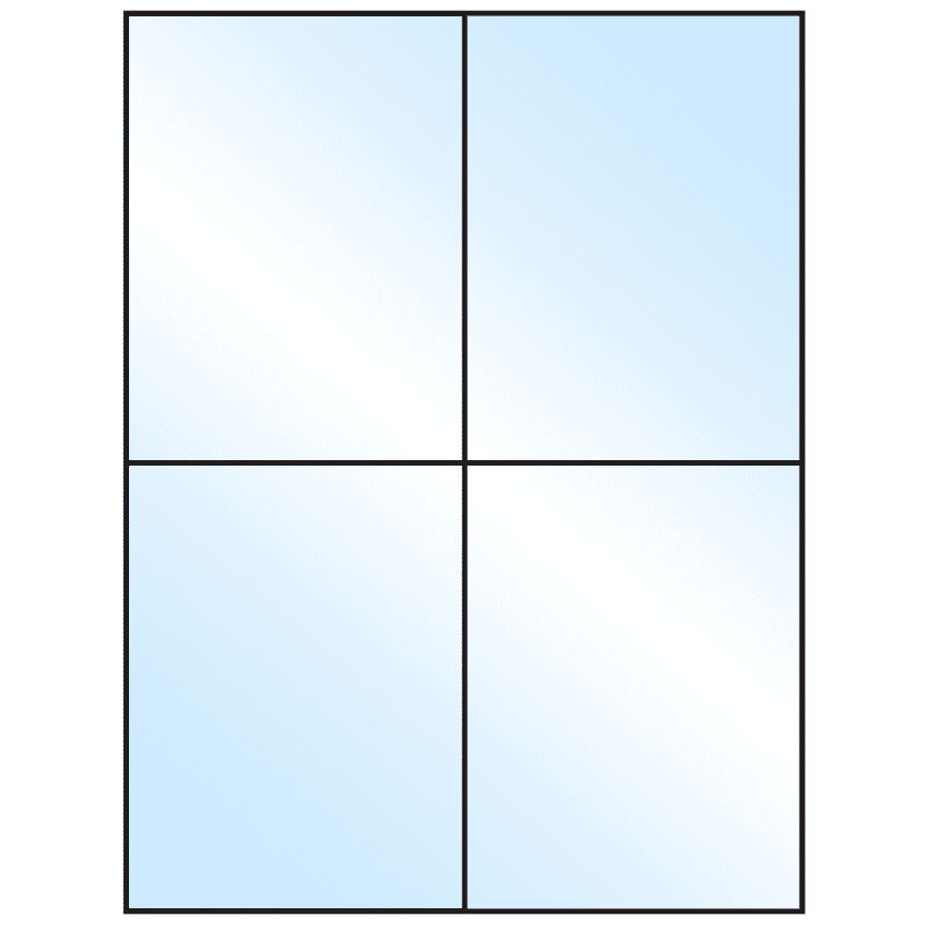 4.25" x 5.5" White Premium High Gloss Rectangular Sheet Labels (4-UP)