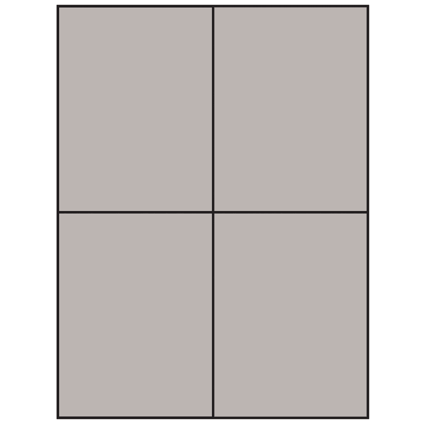 4.25" x 5.5" Gray Rectangular Sheet Labels (4-UP)