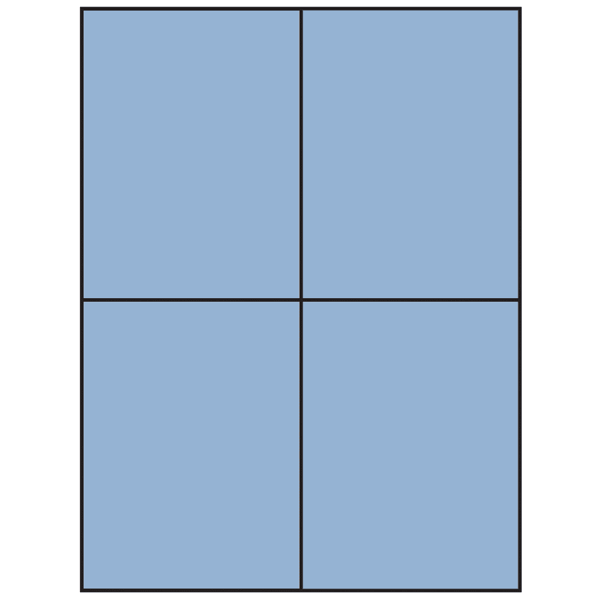4.25" x 5.5" Pastel Blue Rectangular Sheet Labels (4-UP)