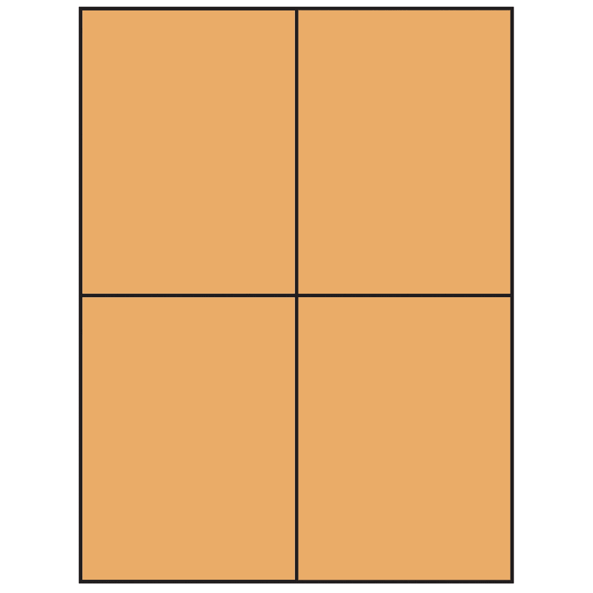 4.25" x 5.5" Pastel Orange Rectangular Sheet Labels (4-UP)