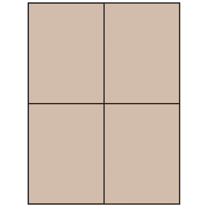 4.25" x 5.5" Pastel Tan Rectangular Sheet Labels (4-UP)
