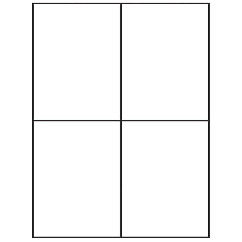 4.25" x 5.5" White Rectangular Sheet Labels (4-UP)