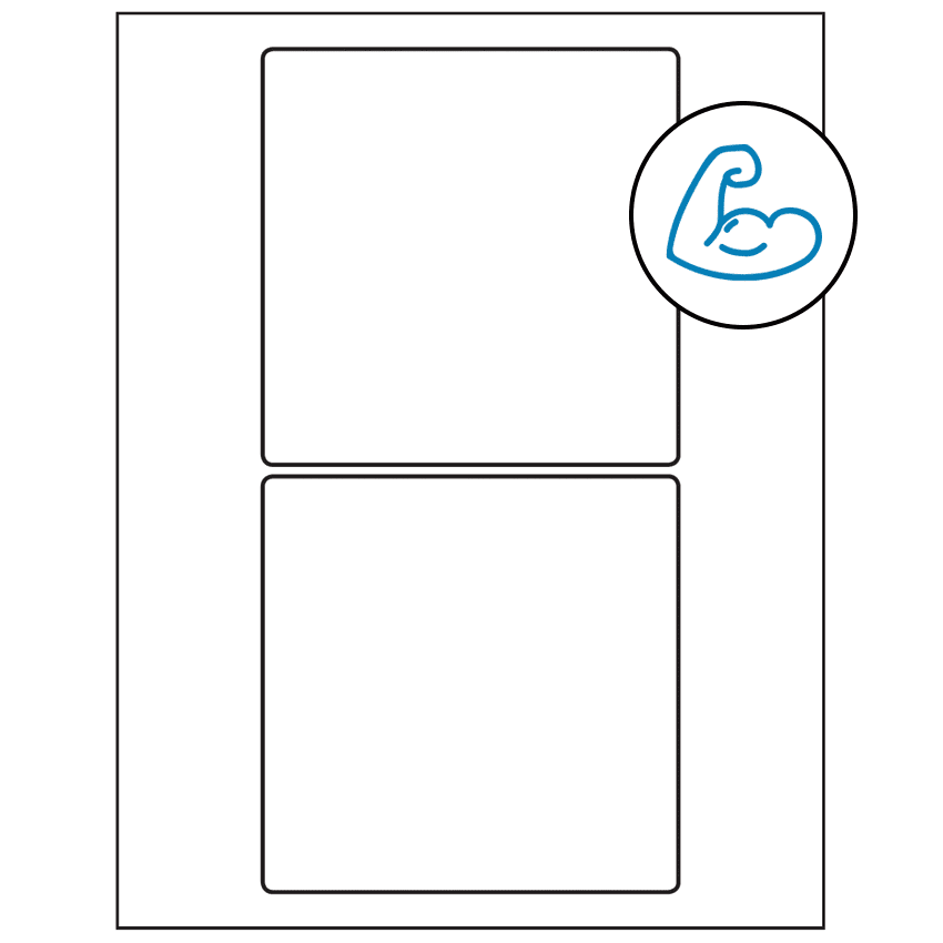 5" x 5" White Square Sheet Labels - Ultra Aggressive Adhesive