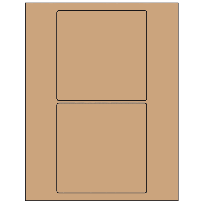 5" x 5" Brown Kraft Square Sheet Labels