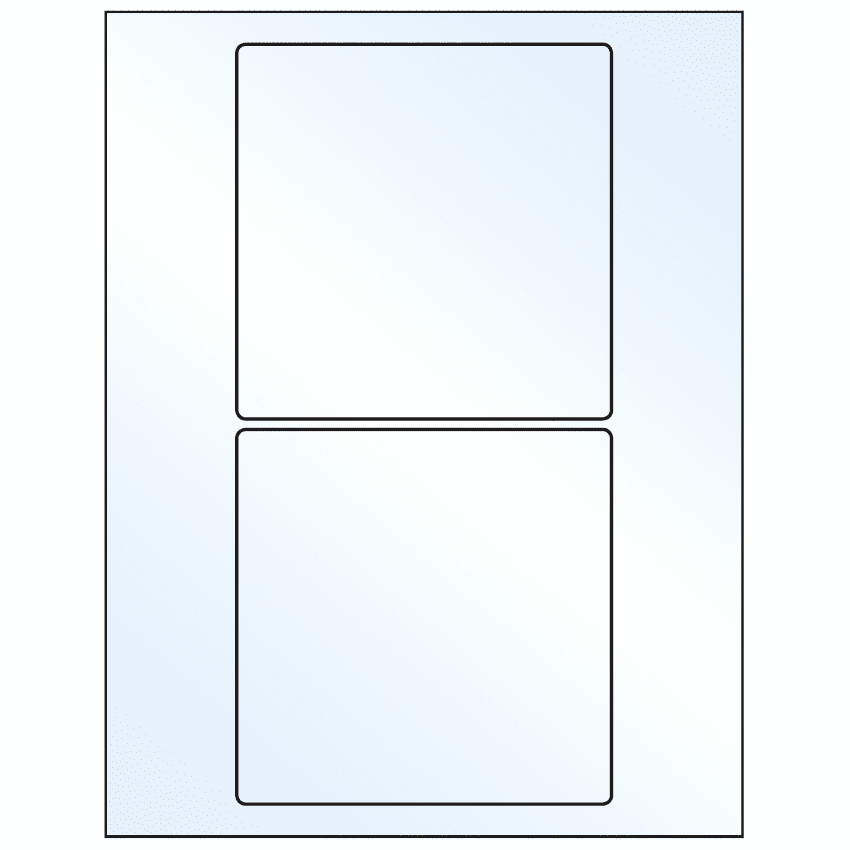 5" x 5" Crystal Clear Square Sheet Labels