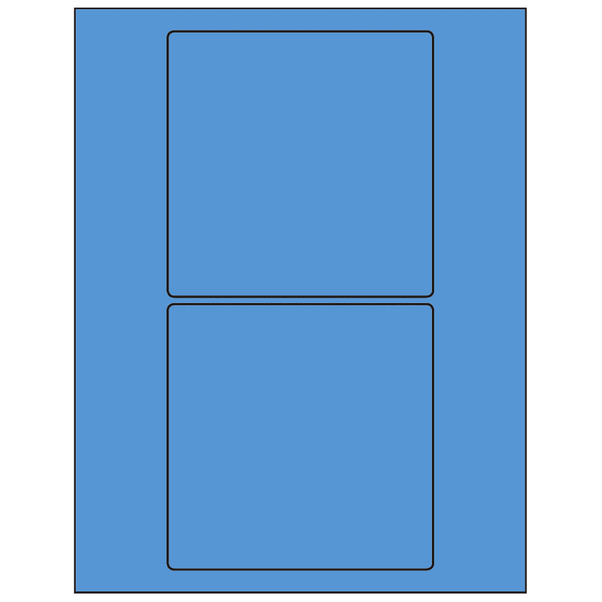 5" x 5" Fluorescent Blue Square Sheet Labels