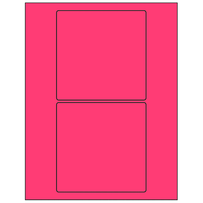 5" x 5" Fluorescent Pink Square Sheet Labels