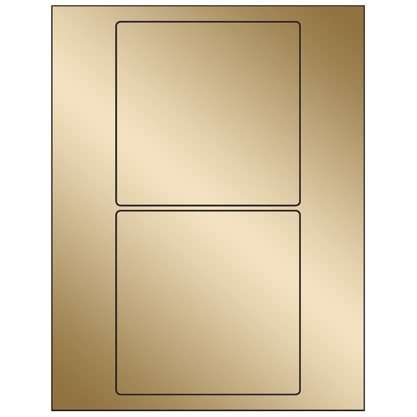 5" x 5" Gold Foil Square Sheet Labels