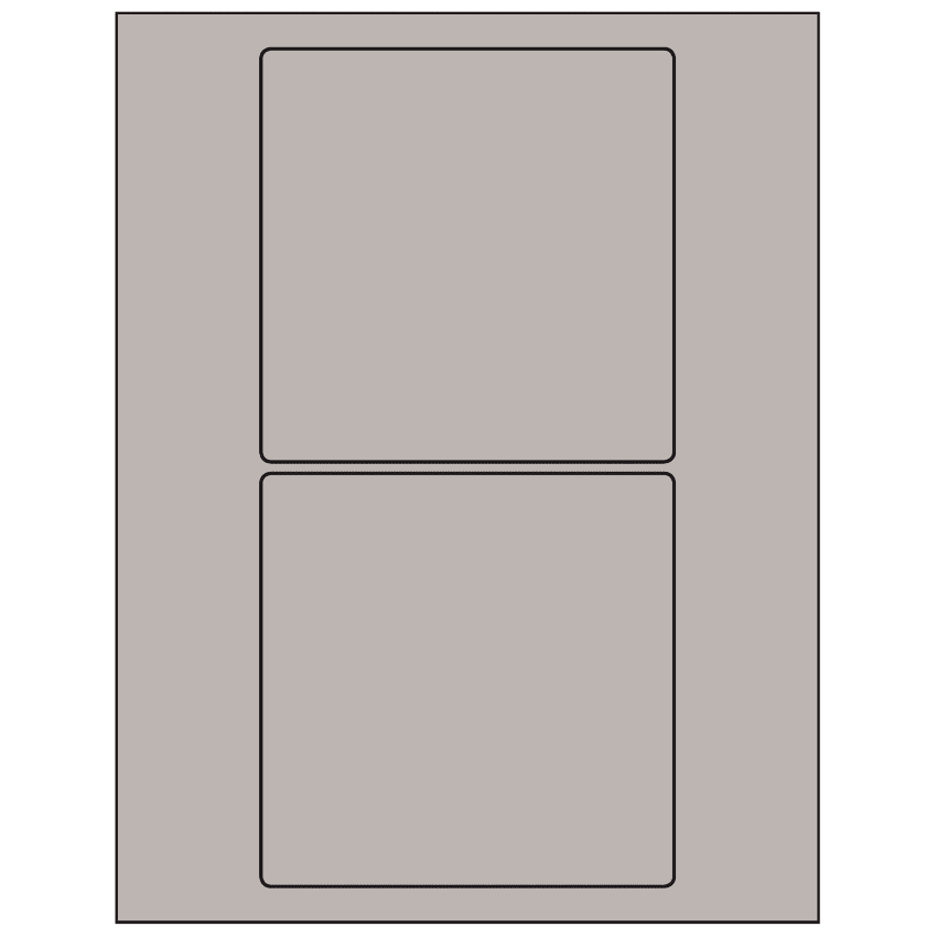 5" x 5" Gray Square Sheet Labels