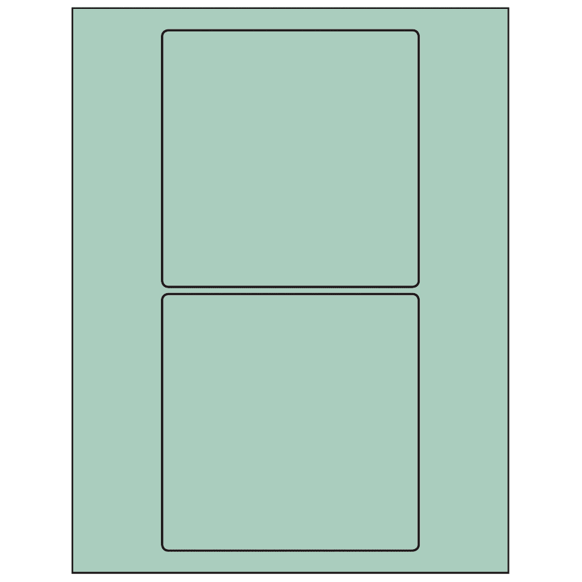 5" x 5" Pastel Green Square Sheet Labels