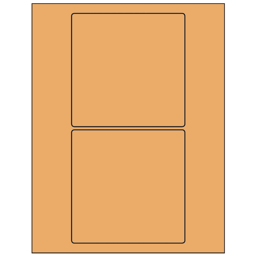 5" x 5" Pastel Orange Square Sheet Labels