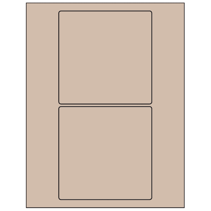 5" x 5" Pastel Tan Square Sheet Labels