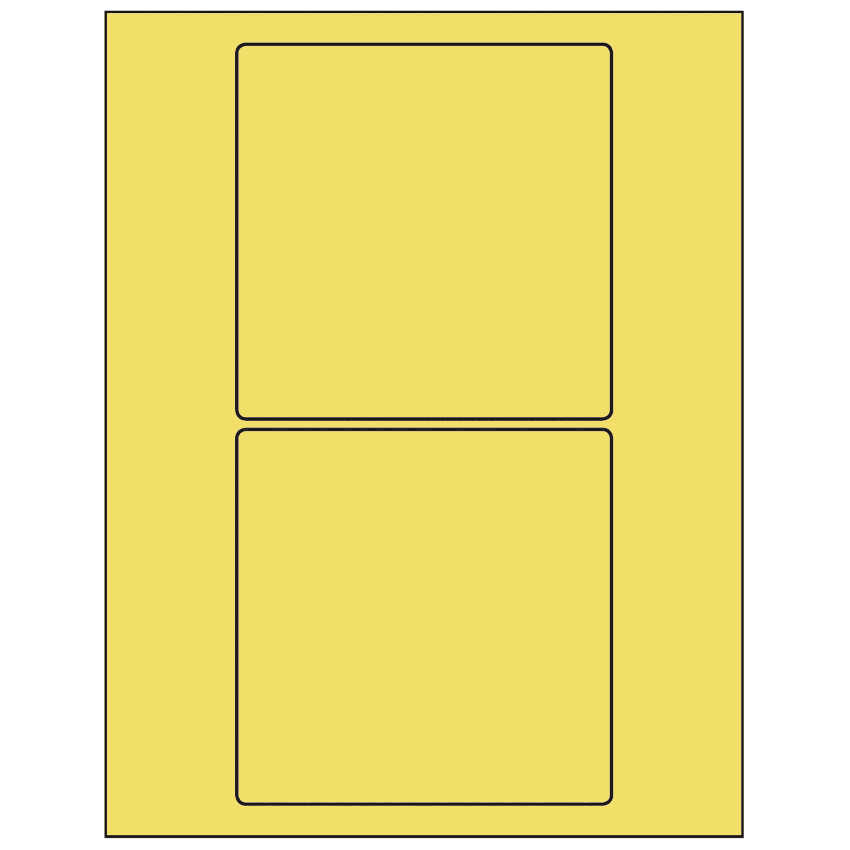 5" x 5" Pastel Yellow Square Sheet Labels