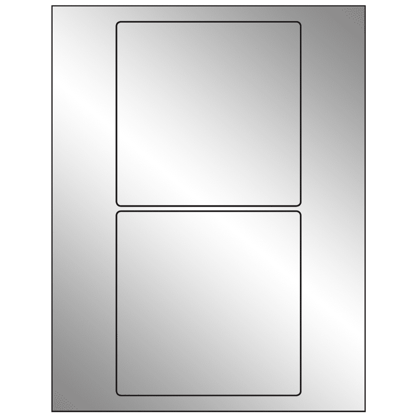 5" x 5" Silver Foil Square Sheet Labels