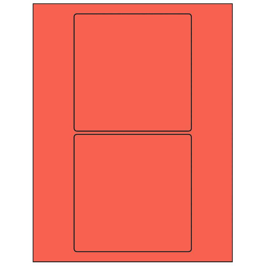 5" x 5" Red Square Sheet Labels