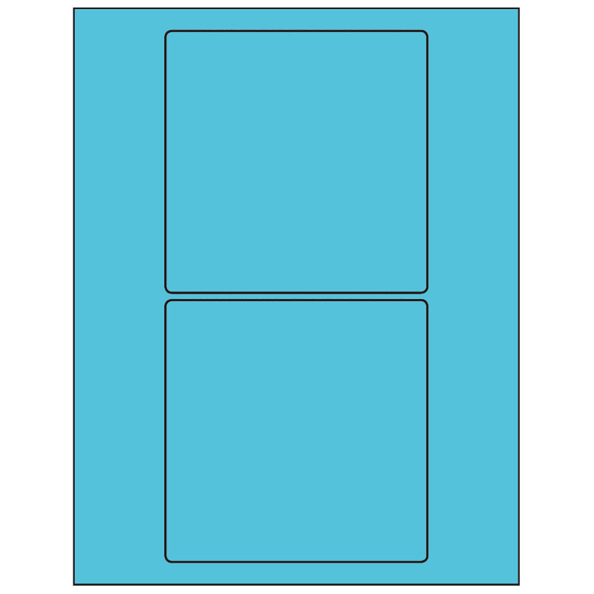 5" x 5" Turquoise Square Sheet Labels