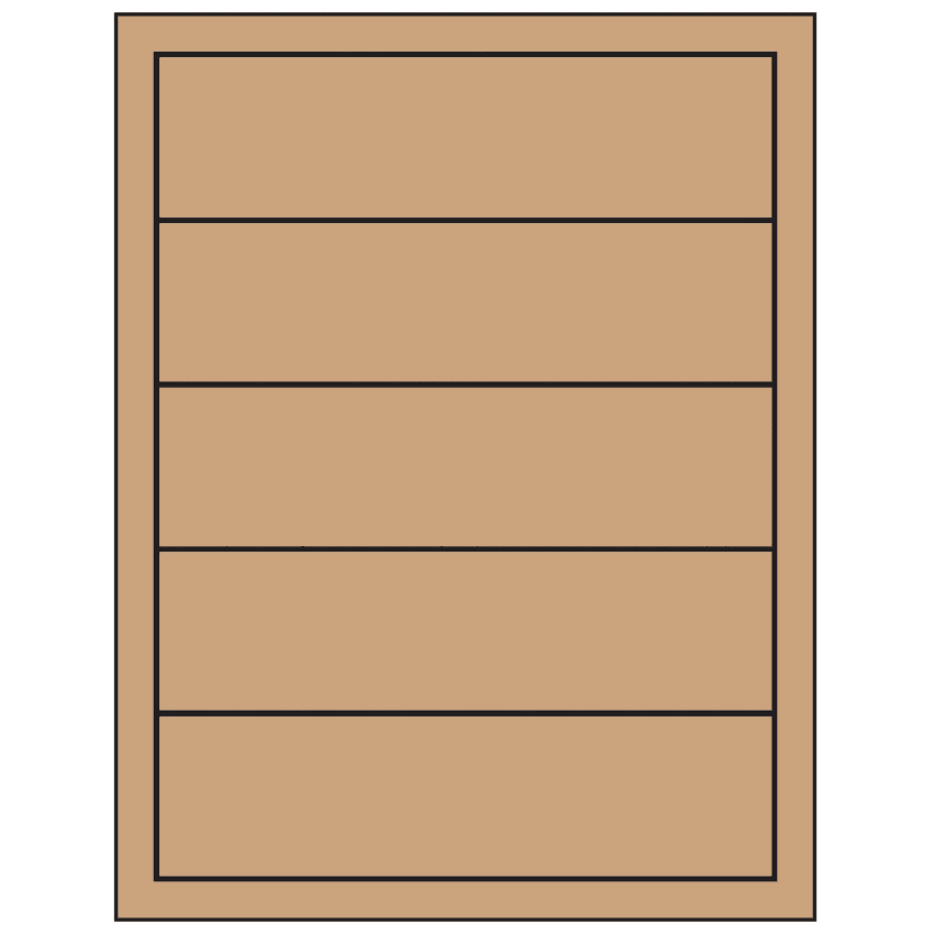 7.5" x 2" Brown Kraft Rectangular Sheet Labels