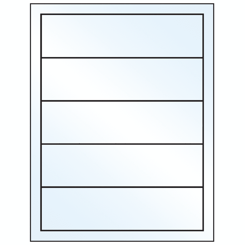 7.5" x 2" Crystal Clear Rectangular Sheet Labels