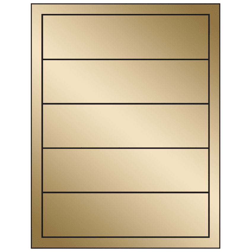 7.5" x 2" Gold Foil Rectangular Sheet Labels