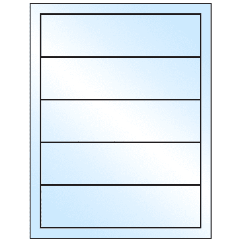7.5" x 2" White Premium High Gloss Rectangular Sheet Labels