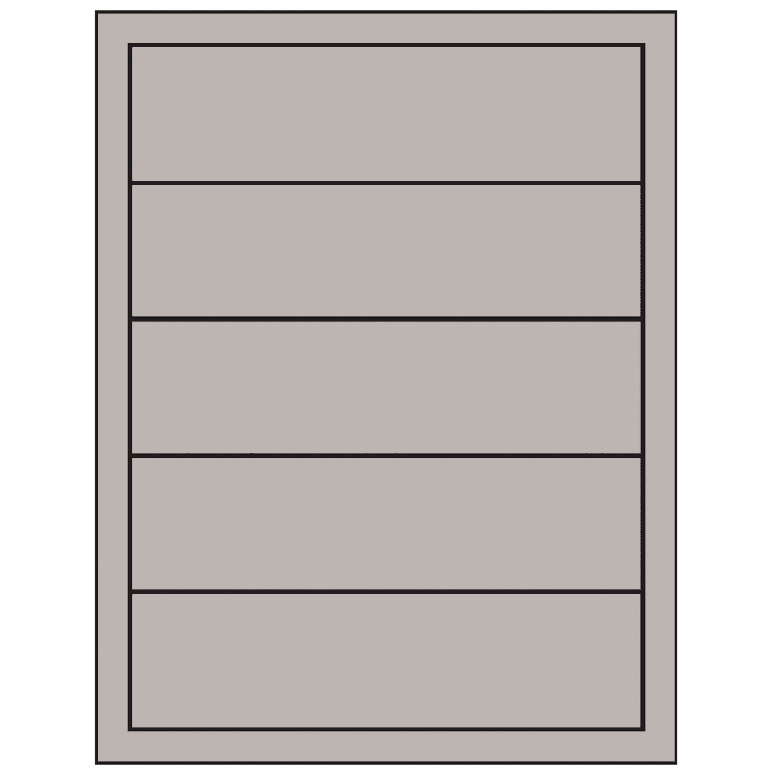 7.5" x 2" Gray Rectangular Sheet Labels