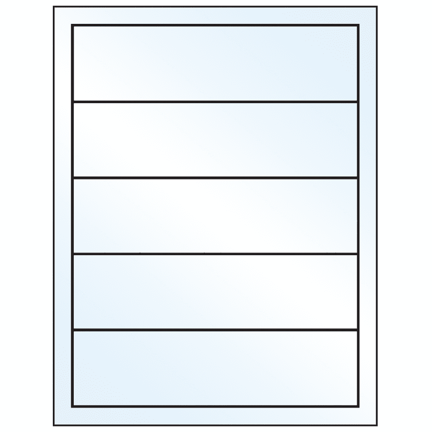 7.5" x 2" White Mid Gloss Rectangular Sheet Labels
